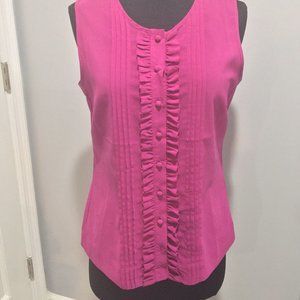 BR PINK  blouse Ruffled Light Button Up Small